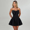 Sexy Strapless Bow Short White Dress Womens Off Shoulder A-line Luxury Black Mini Dresses Elegant Backless Gowns Birthday 2025