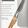 HEZHEN 1-5PC Knife Set Professional Damascus Steel  Chef Santoku Bread Utility Paring Cook Knife For Meat Sharp Kitchen Knife