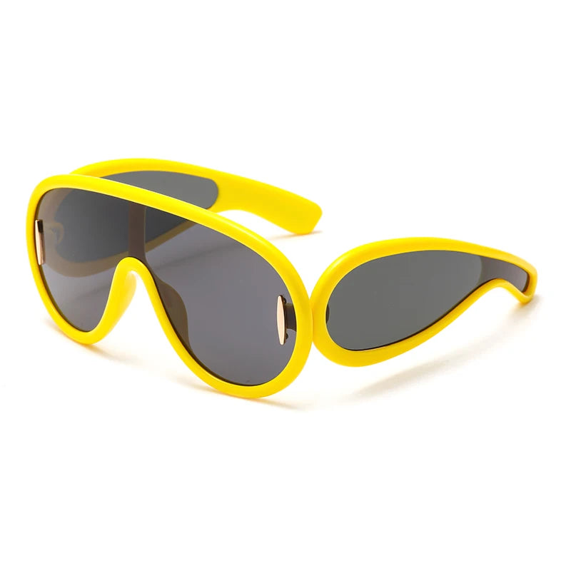 New Fashion Personality Hip Hop Cool Cyberpunk Sunglasses with Large Frame UV400 Anti UV Eyeglasses Oculos De Sol Feminino
