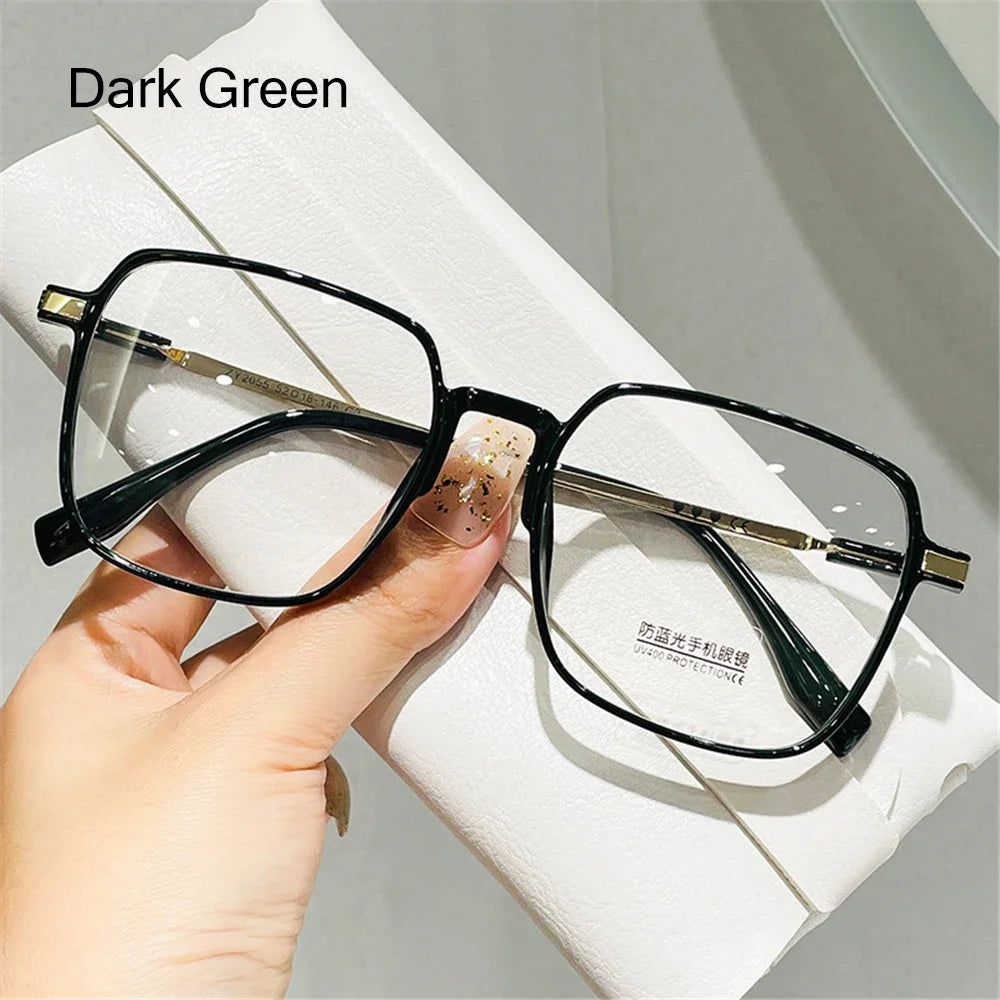 Retro Square Anti-Blue Light Glasses for Women Stylish Clear Frame Anti Radiation Glasses Transparent gafas de sol