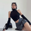 2025 New Spicy Girls Y2k Tops Oversleeve Sexy Turtleneck Tank Top for Women's Slim Fit Short tshirt Skinny Streetwear Crop Top