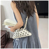 Portable Metal Stud Rivet Shoulder Bag Spicy Girl Chain Y2k Underarm Bag Punk Style Handbag Drawstring Crossbody Bag Daily