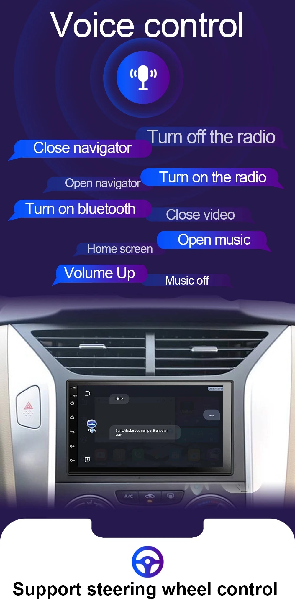 LEHX 7" 2Din MP5 Video Carplay & 4Core Android 14 Car Radio Audio Androidauto Carplay 4G GPS WIFI Automotive Multimedia Player
