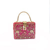 High-Grade crystal Evening Bag Female New Hollow Out Metal Carved Flower Diamond Handbag Box Fashion Chic Shoulder Crossbody Bag