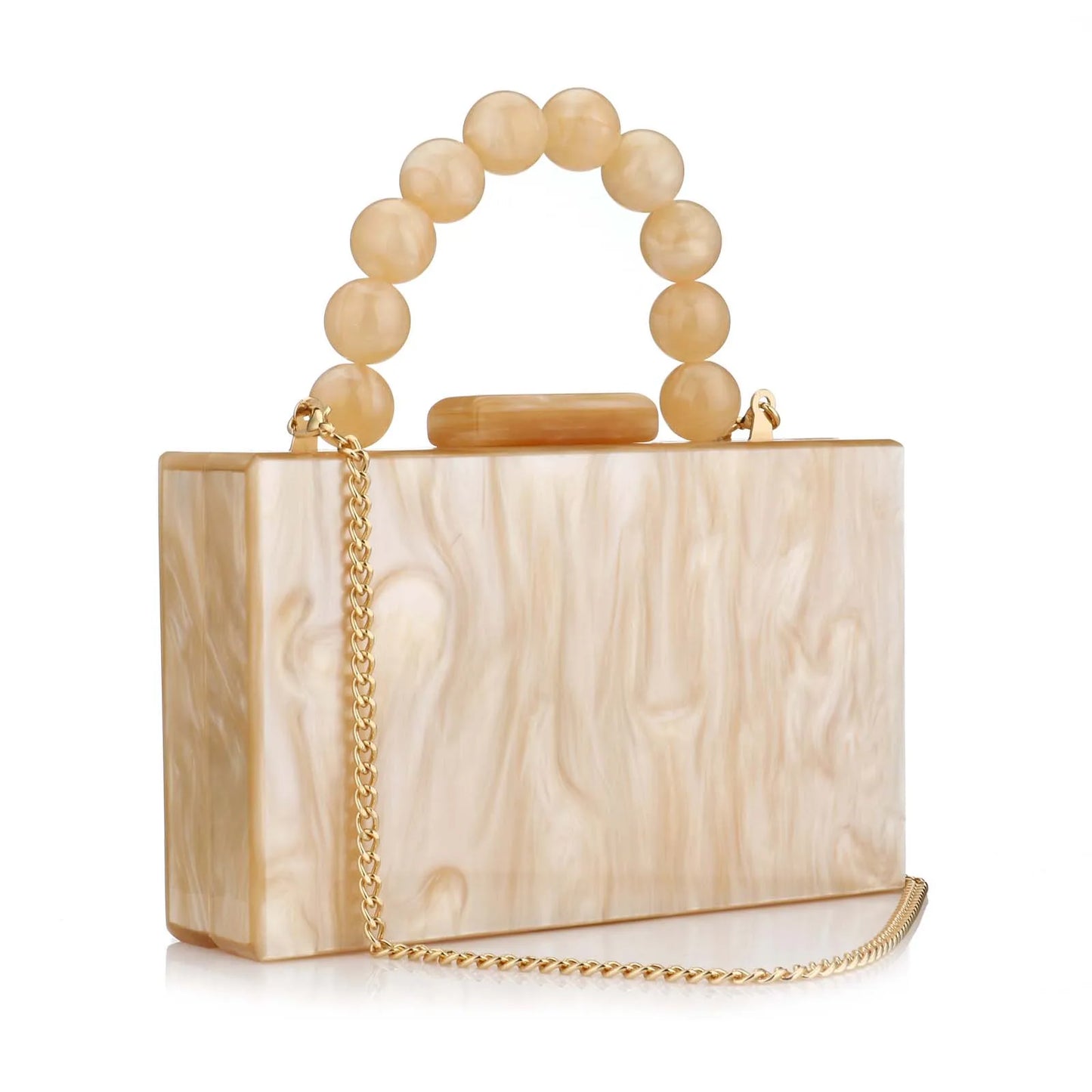 Luxury Crossbody Bag Pearl Marble Dark Green Acrylic PVC Evening Bags Women Purses And Handbags Wedding Party Beach Flap