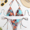 Bikini Women Swimsuit 2025 New Print Halter Bikinis Set Sexy Thong Swimwear Summer Two Piece Backless Beach Bathing Suit Female