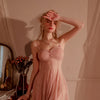 Sexy Elegant Lingerie Nightgowns Perspective Women Elegant Nightwear Lace Trim Sleepwear Woman Sleeveless Suspender Nightdress
