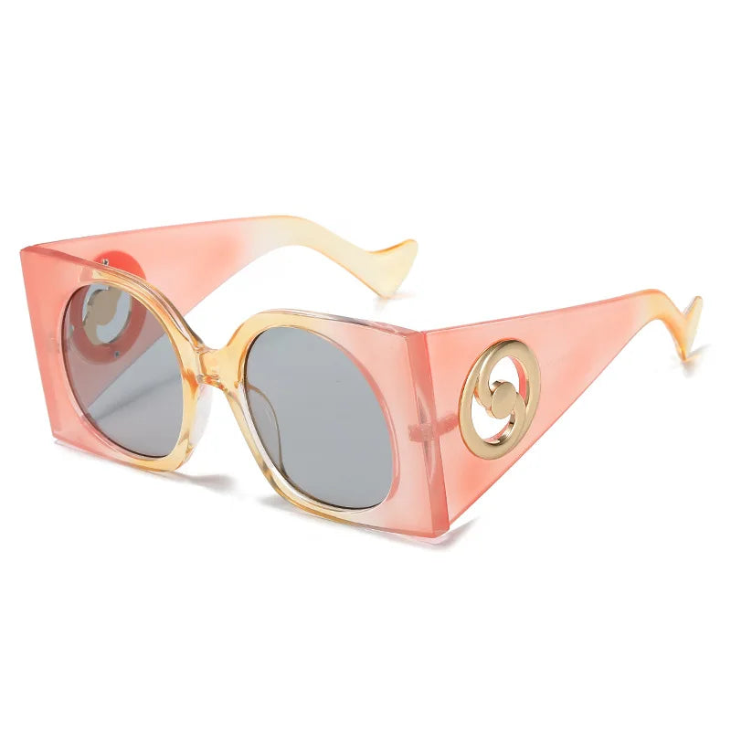 Colorful Square Sunglasses Women Men Two Color Frame Travel Sun Glasses Female Shades UV400 Male Gafas Oculos Brand Luxury