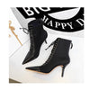 BIGTREE Shoes Cross Straps Sexy Women Boots Pointed Toe Stiletto High-heel Boots 2025 New Women's Ankle Boots Plus Size 42 43