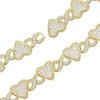2025 Iced Out Bling Full Paved 5A Cubic Zirconia CZ Heart Charm Infinity Chain Choker Necklace Jewelry For Women Men