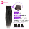 Kinky Straight Human Hair 3 Bundles With Closure Yaki Straight Hair Bundles With 4x4 Closure Human Hair Bundles With Closure