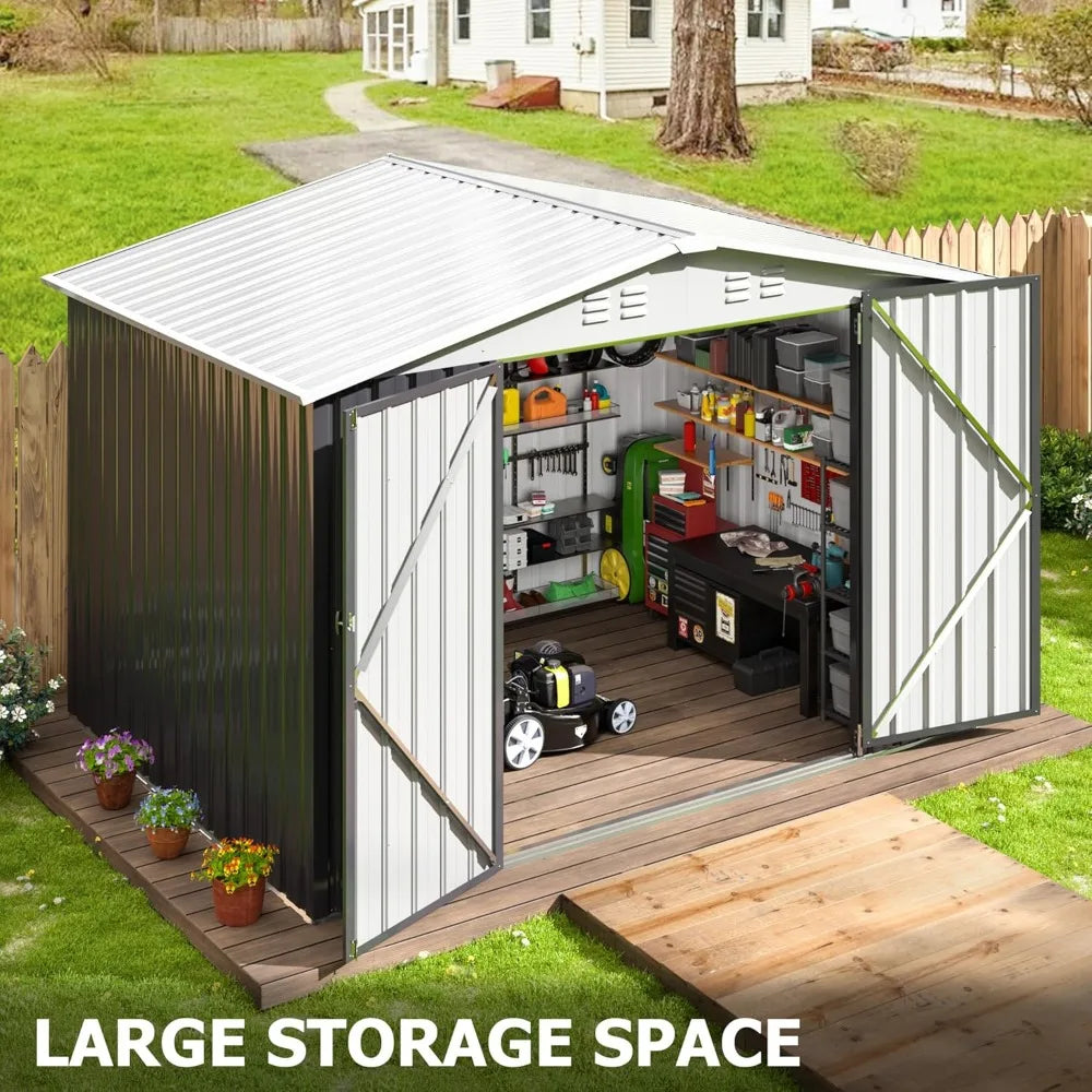 6x8 FT Outdoor Storage Shed, Garden Shed with Updated Frame Structure ...