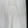 New In Jumpsuit Women White Overalls Party Lace Rompers Bodysuit One Piece Long Sleeve V-neck Long Pants Y2k Elegant Spring Work