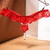 New Pearls Rose Embellishment Thong Embroidery Panries Women's Sexy Ultra-thin G-string Low-waist Beaded Temptation Underwear
