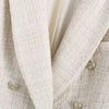 TRZA Women Fashion Tweed Double Breasted Blazer Coat Vintage Long Sleeve Flap Pockets Female Outerwear Chic Veste Femme