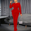 Luxury Jumpsuits & Rompers for Women Round Neck Beaded Transparent Sleeve High Waisted Elegant Female Birthday Party Overalls