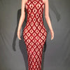 Sparkly Rhinestones Sleeveless Long Dress Elegant Dark Mesh Celebrate Evening Wedding Prom Gown Birthday Dress Photograph Wear