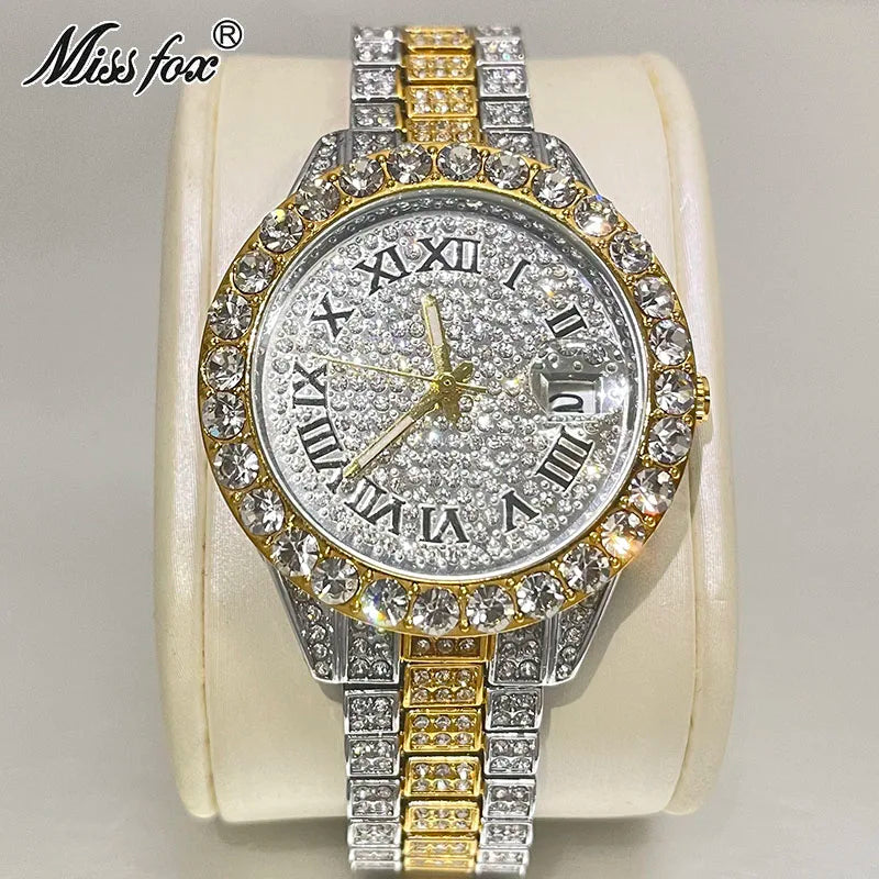 MISSFOX Pink Women Watches Luxury Small Face Elegant Quartz Watch For Ladies Icy Look Party Jewelry Mini Babe So Cute Arm Clock