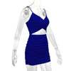 Women Sexy Cutout Bodycon Dress Euro Style Cross Back Straps Hollow Out Nightclub Party Evening Outfit Slim Fit Stretchy Dress