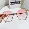 New Borderless Metal Sunglasses Women's Decorative Diamond Sun Glasses Women Luxury Brand Designers Eyewear UV400 Gafas De Sol
