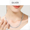 18K Gold/Silver Color 6mm Full Sideways Necklace 8/18/20/24 Inch Chain For Woman Men Fashion Wedding Engagement Jewelry