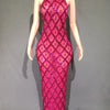 Sparkly Rhinestones Sleeveless Long Dress Elegant Dark Mesh Celebrate Evening Wedding Prom Gown Birthday Dress Photograph Wear