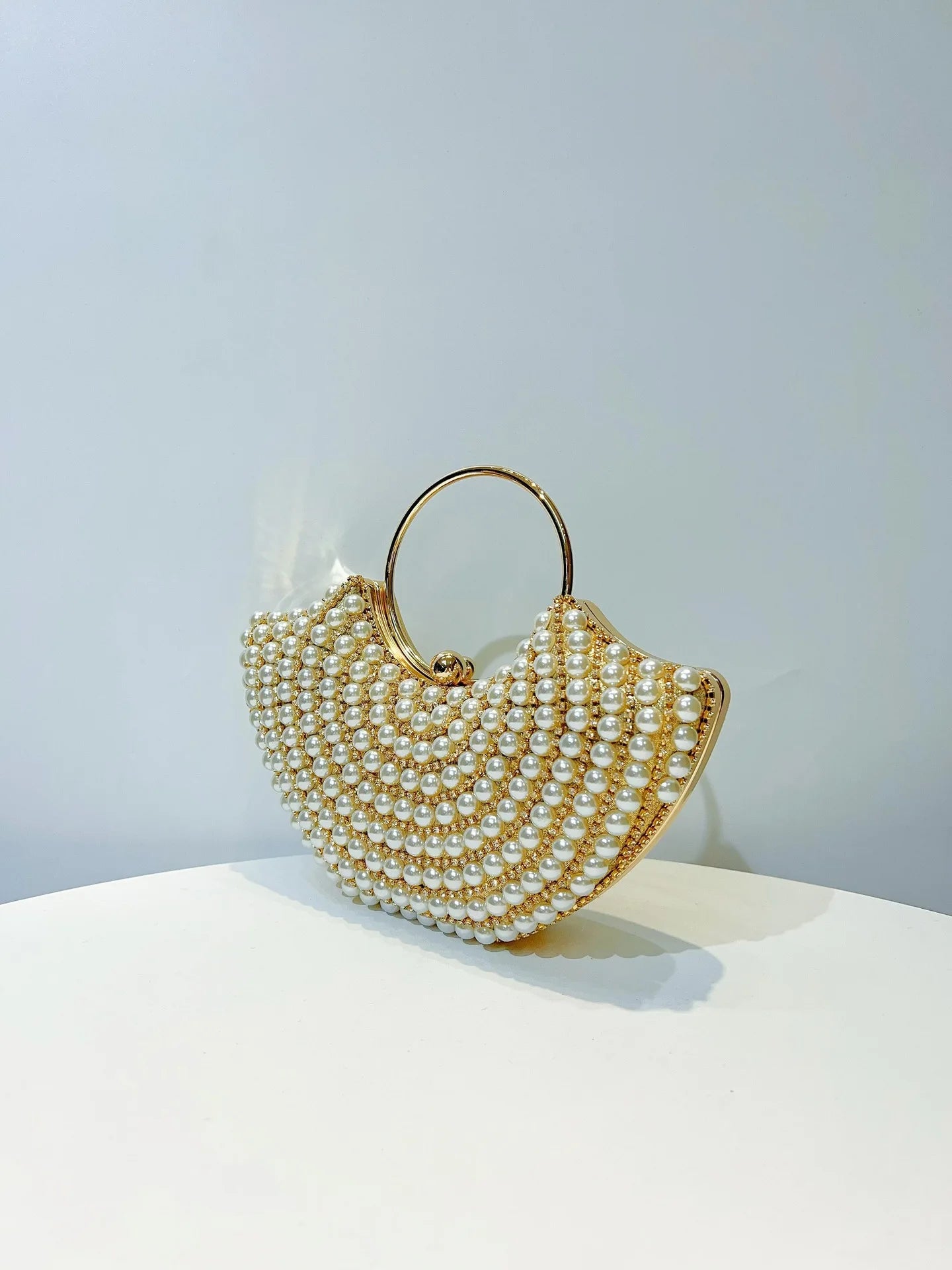 Luxurious Design Sparkling Banquet Clutch Bag Fashion Pearl inlay Wedding Handbag Lady Chain Shoulder Bag New Clutch Purse
