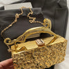 Leopard handle Luxury Gold Silver Party Evening Bag For Women Chain Clutch Handbags And Purses Mini Crossbody Shoulder Phone Bag