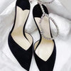 Luxury Crystal Sequined Women Pumps Elegant Thin High heels Spring Summer Fashion Chains Party Shoes Sexy Wedding Bridal Shoes