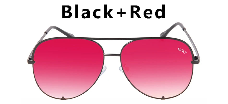 Quay Sunglasses Women Brand Designer Mirror Pilot HIGH KEY Sunglasses UV400 Women's Eyewear Ladies Shades Female