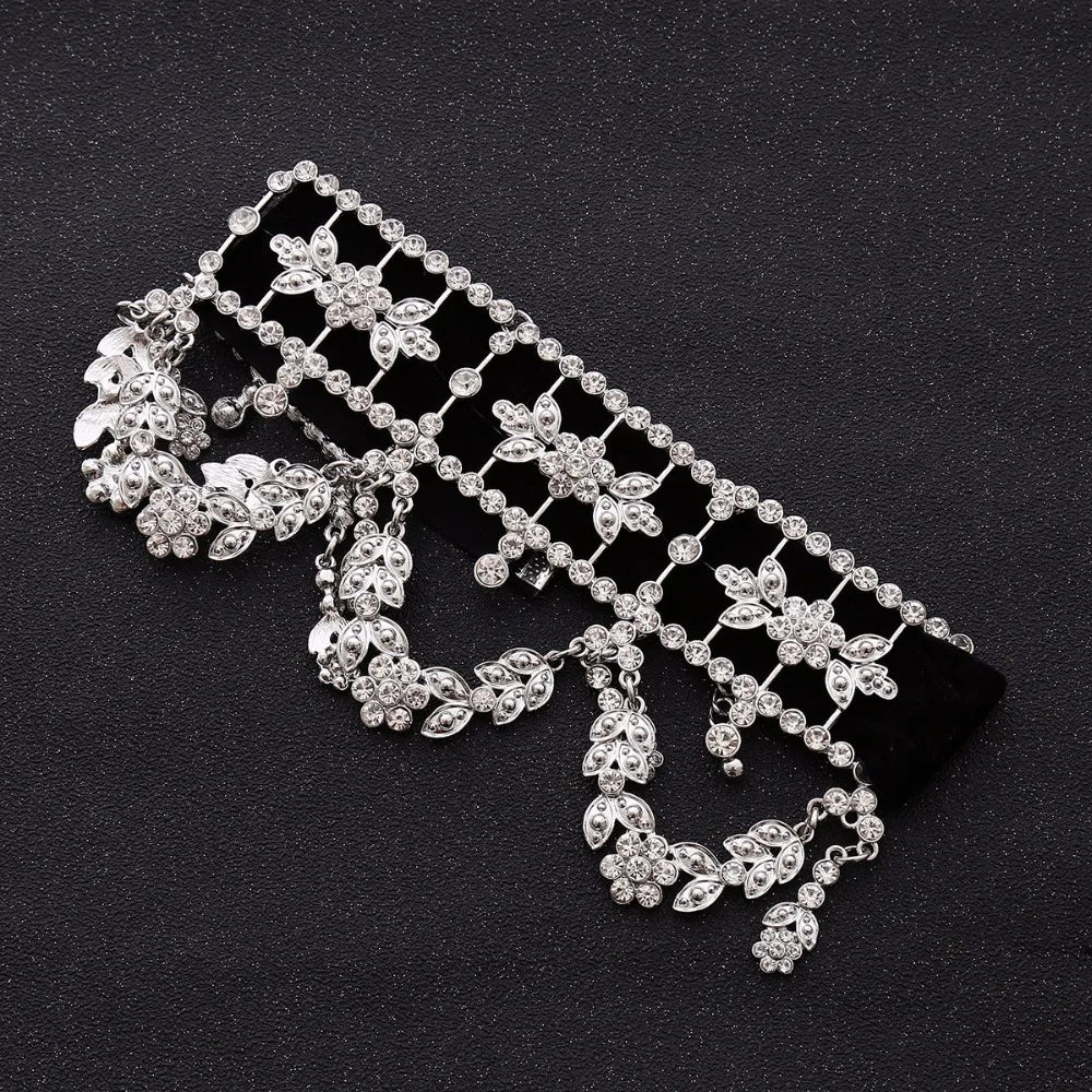 Fashion Crystal Rhinestone Choker Velvet Statement Necklaces for Women Collares Jewelry Party Gift