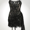 XIAOTANG Elegant Lace Strapless Sexy Mini Dress for Women Fashion Off-shoulder Irregular Ruched Bodycon Night Club Party Dress