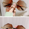 2024 New Metal Frame Flower Designer Women Trendy Fashion Cutting Lens Ladies Street Photography Woman's Shades Sunglasses