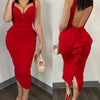 Elegant Dresses for Women Sexy Plunge Ruffle Hem Backless Party Dress 2023 Autumn Summer Spring Fashion Casual
