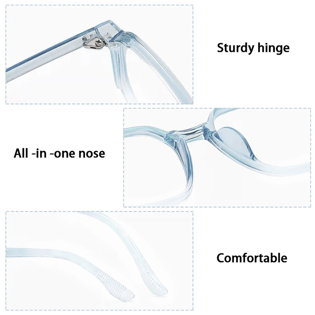 Fashion Anti Blue Light Glasses Ultra-Light Transparent Korean Gradient Big Square Frame Men Women Eye Protection Spectacles