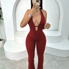 Women Knit Halter Bow Sleeveless Long Jumpsuits 2025 Summer Backless Sexy Outfits Night Club Party One Piece Rompers
