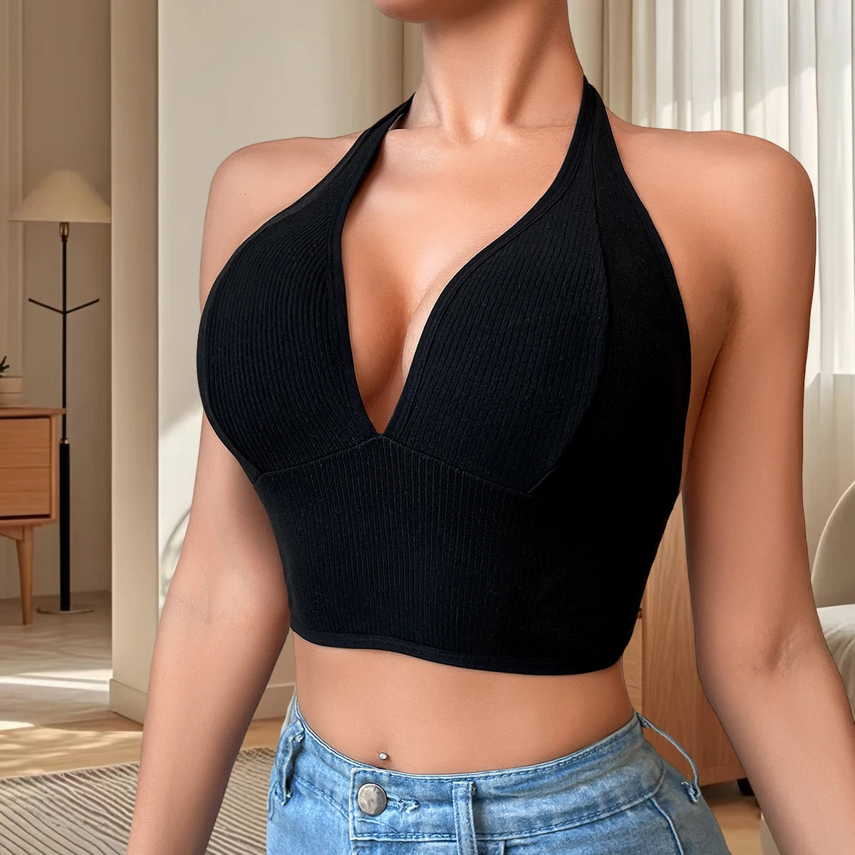 1pcs Seamless Women Sexy Camisole Ribbed Breathable Lingerie Athletic Vest Gym Tanks Top Sport Backless Women's Underwear Vest