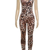 Leosoxs Sexy Jumpsuit Women Sleeveless 2025 Sexy Trend Leopard Print Sleeveless Street Fit Stretch Activity Workout Overalls