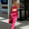 Weird Puss Summer Trend 2 Piece Set Women White Edging Strapless Tops+Shoulder Straps Dress Stretch Matching Streetwear Outfits