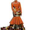 News African Wedding Pleated Dresses Women Plus Size Clothing Fashion Patchwork Long Floor-length Elegant Lady Party Gowns WY364