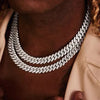 Caraquet Punk Hip Hop Cuban Link Chain Choker Necklace Iced Out Rapper Crystal Necklace Fashion Bling Rhinestone Jewelry Gift