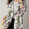 Women Autumn Blazer Retro Printed Coats Casual Long Sleeve Floral Outerwear ZANZEA Female Single Button Lapel Jackets Oversize