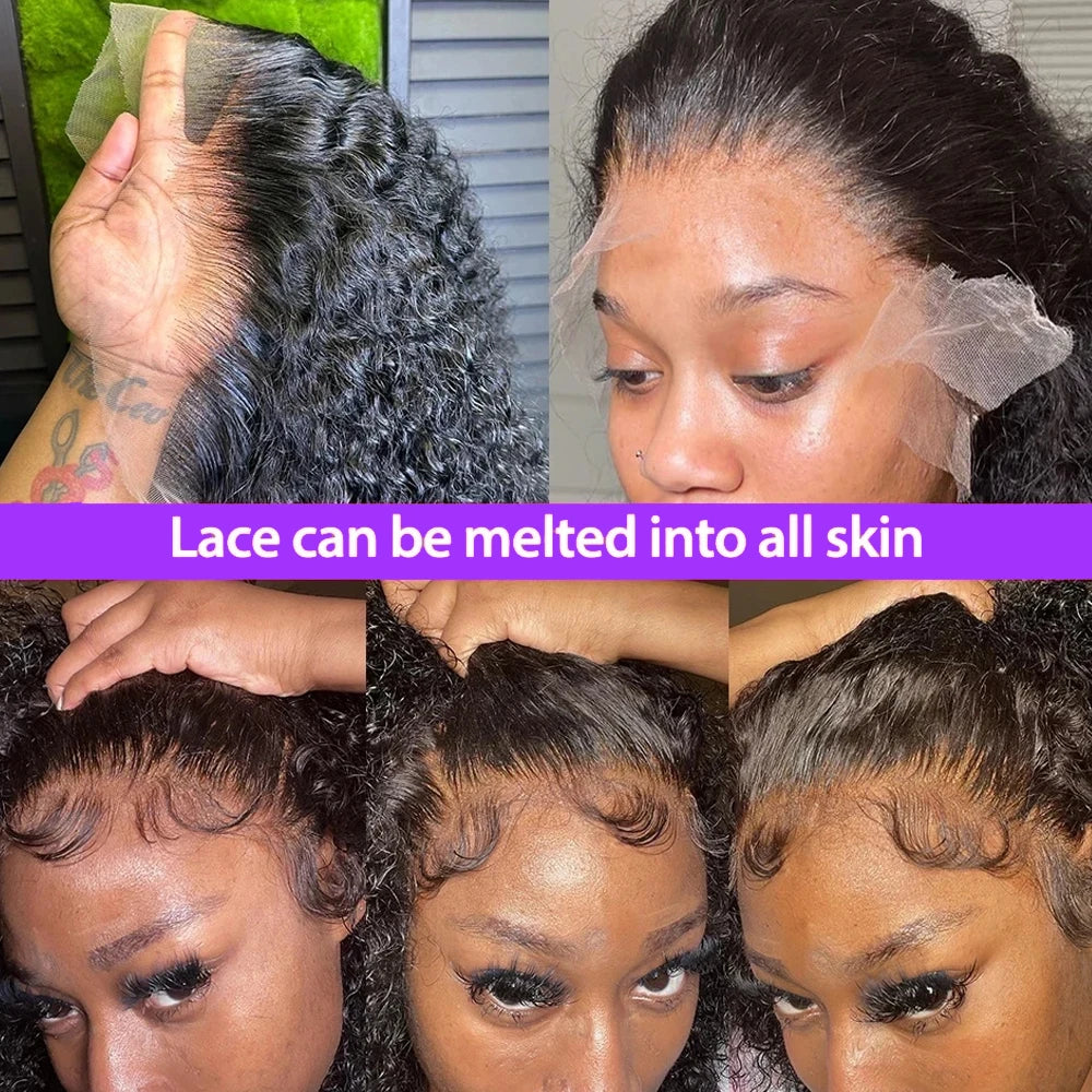 13x4 Short Bob Wig Human Hair Deep Wave 100% Brazilian Curly Human Hair Wigs Transparent Lace Front Wigs For Women Preplucked