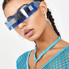 Futuristic Narrow Visor women Sunglasses Laser Eyeglasses Personality Mirrored Lens Eyewear Glasses integrated Men sun glasses