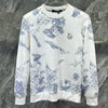 Trend Versatile Sping Autumn New Men O-Neck Graffiti Printing Contrast Color Fashion Luxury Casual Long Sleeve Sweatshirts Tops
