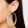 Exaggerate Big Hoop Earrings for Women Full Rhinestone Fashion Round Crystal Hanging Earrings Festival Accessories