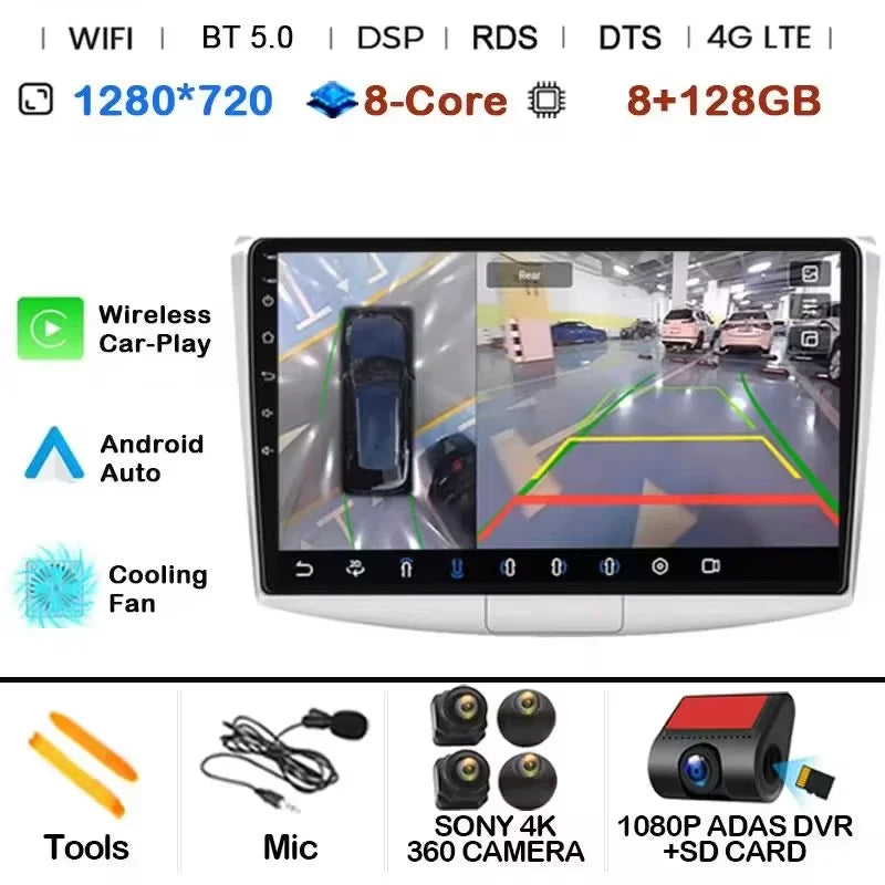Android 14 For Volkswagen VW Passat B6 B7 CC 2007-2016 Carplay Radio Multimedia Player Auto Car Radio WIFI 4G GPS DSP48EQ 2din
