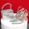 Spot Goods Red Color 2024 New Arrival Special Design Women Party Shoes Matching Bag Set For Luxury Wedding Party Women