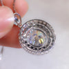 Huitan Gorgeous Bridal Wedding Necklace Mosaic AAA Cubic Zirconia Round Pendant Elegant Women's Neck Accessories Fashion Jewelry