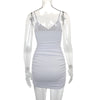 Women Sexy Cutout Bodycon Dress Euro Style Cross Back Straps Hollow Out Nightclub Party Evening Outfit Slim Fit Stretchy Dress